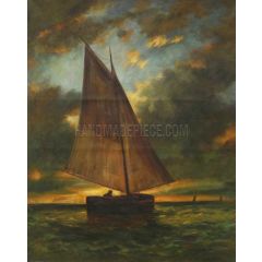 Yacht at Honfleur Painting Reproduction