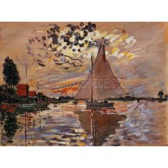Sailboat at Le Petit-Gennevilliers Painting Reproduction
