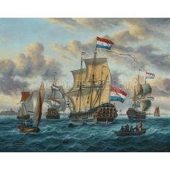 The Frigate "Pieter en Paul" on the IJ Painting Reproduction