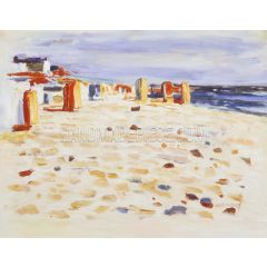 Beach Baskets In Holland Painting Reproduction