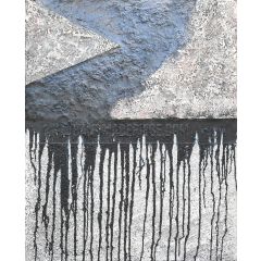 Z with Black Dripping Mixed Media Art