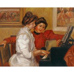 Yvonne and Christine Lerolle at the Piano Painting Reproduction