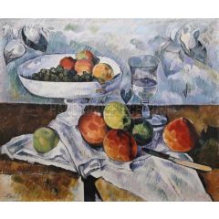 Compotier, Glass and Apples, also known as Still Life with Compotier Painting Reproduction