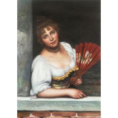The red fan Painting Reproduction