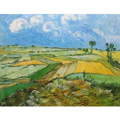 Wheat Fields at Auvers under a Cloudy Sky Painting Reproduction