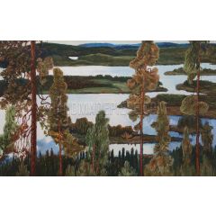 Summer Landscape from Norrland Painting Reproduction