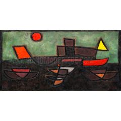 Afbahrender Dampfer Painting Reproduction