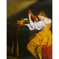 The Lute Player Painting Reproduction