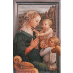 Madonna with the Child and two Angels Painting Reproduction