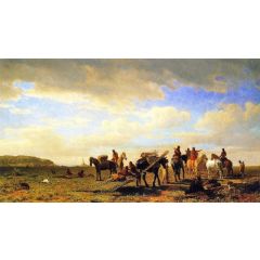 Indians Traveling near Fort Laramie Painting Reproduction