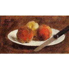 Plate of Peaches Painting Reproduction