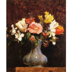 Flowers: Camelias and Tulips Painting Reproduction