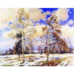 Birches in Winter Painting Reproduction