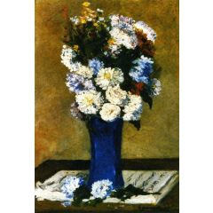 Flowers in a Vase with a Musical Score Painting Reproduction