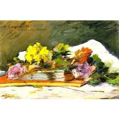 Flowers and Books Painting Reproduction