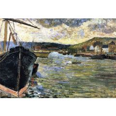 The Seine at Rouen Painting Reproduction