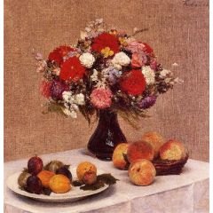 Flowers and Fruit Painting Reproduction
