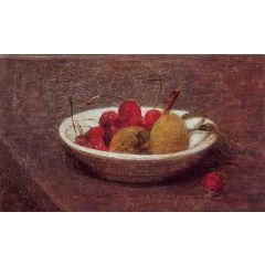 Still Life of Cherries and Almonds Painting Reproduction