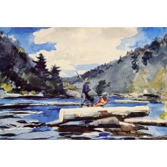 Hudson River, Logging Painting Reproduction