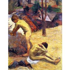 Young Breton Bathers Painting Reproduction