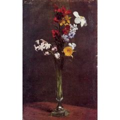 Narcisses, Hyacinths and Nasturtiums Painting Reproduction
