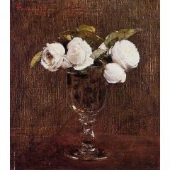 Vase of Roses Painting Reproduction