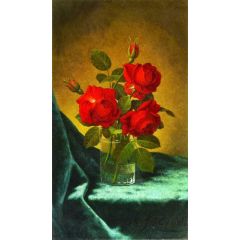 Still LIfe with Red Roses Painting Reproduction