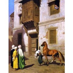 Horse Merchant in Cairo Painting Reproduction