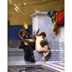 Moorish Bath, also known as Lady of Cairo Bathing Painting Reproduction