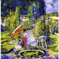 The Garden Umbrella Painting Reproduction