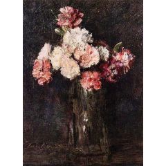 Carnations in a Champagne Glass Painting Reproduction