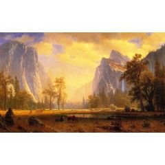 Looking up the Yosemite Valley Painting Reproduction
