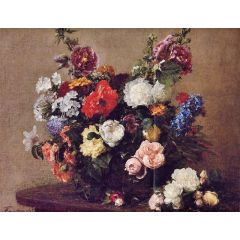 Bouquet of Diverse Flowers Painting Reproduction