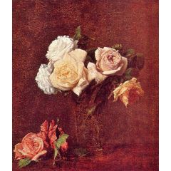 Roses in a Vase Painting Reproduction
