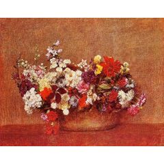 Flowers in a Bowl Painting Reproduction