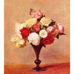 Roses in a Vase Painting Reproduction