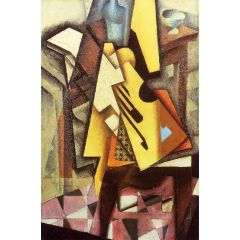 Guitar on a Chair Painting Reproduction