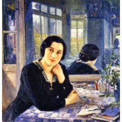 Reflections, Vernon, also known as Mlle at Table Painting Reproduction