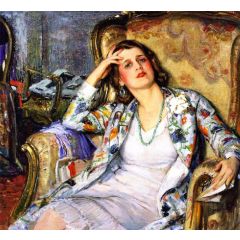 Portrait of Ruth Renick, also known as Jade Necklace Painting Reproduction