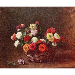 Zinnias Painting Reproduction