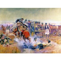 Bronc for Breakfast Painting Reproduction