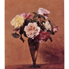 Roses in a Vase Painting Reproduction