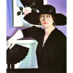 Portrait of a Lady in Black Painting Reproduction