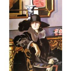 Lady in Black Painting Reproduction