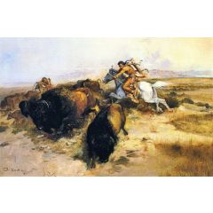 Buffalo Hunt Painting Reproduction