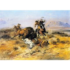 Buffalo Hunt Painting Reproduction