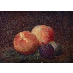 Two Peaches and Two Plums Painting Reproduction