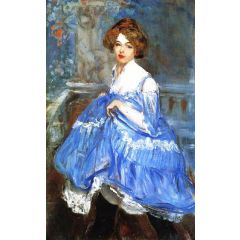Dancer in Blue Painting Reproduction
