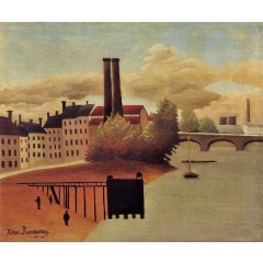 View of the Outskirts of Paris Painting Reproduction