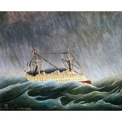 Boat in a Storm Painting Reproduction